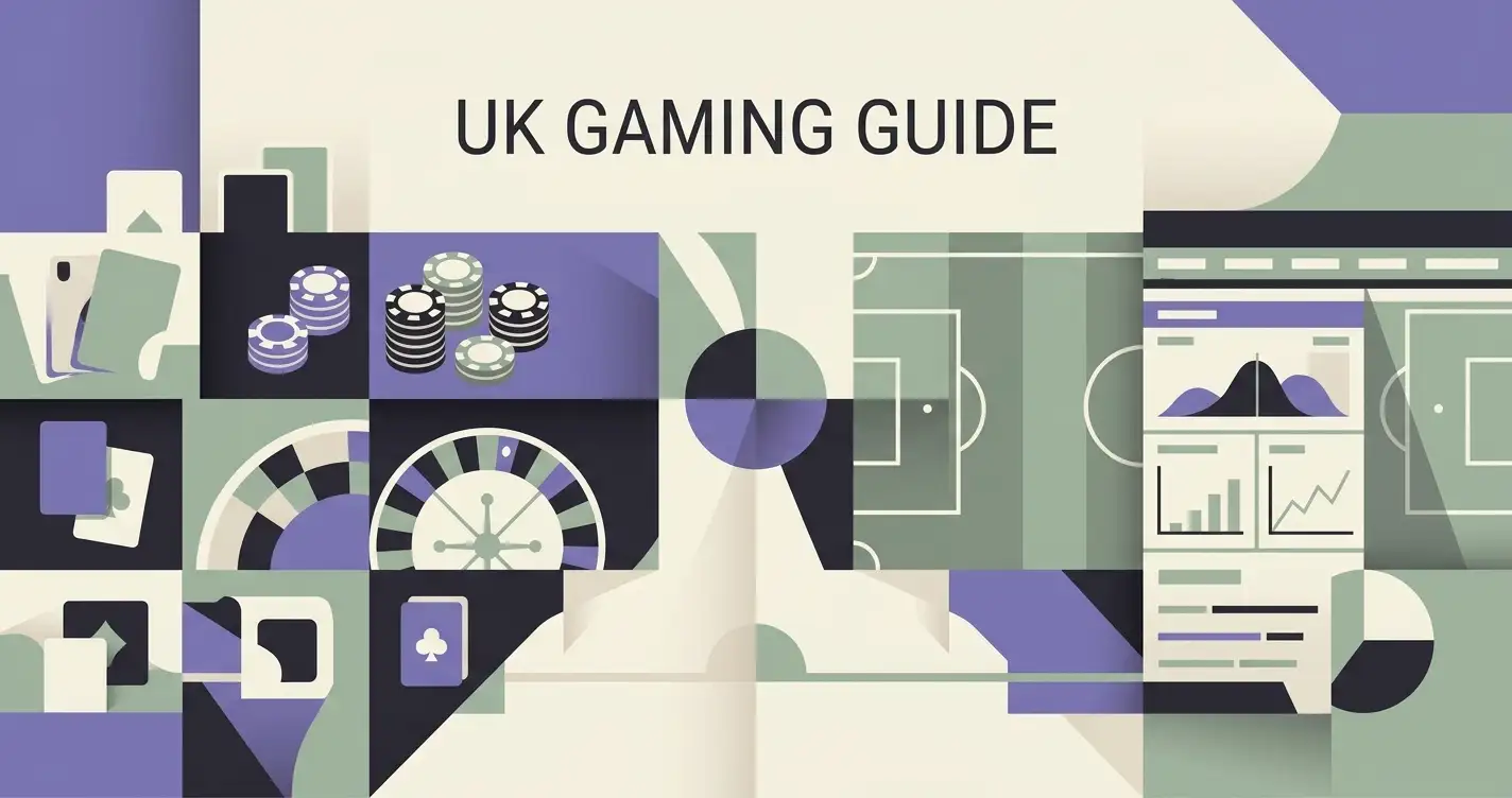 Editorial illustration representing a UK casino and sportsbook decision guide